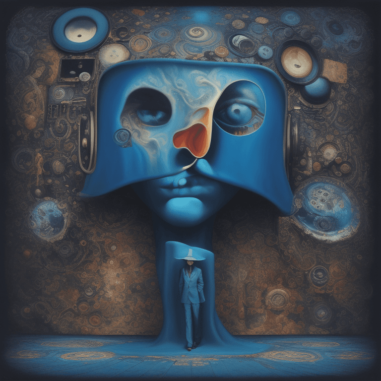 AI generated: Album cover picture, surreal art oil picture Blues music