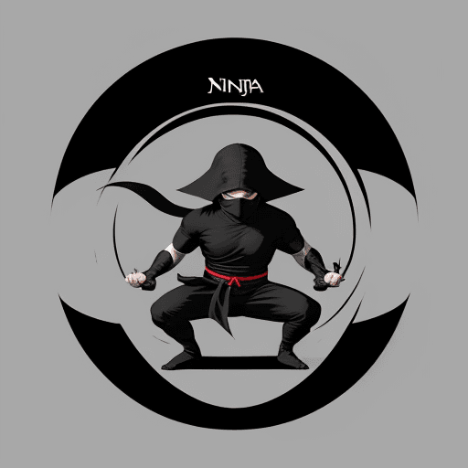AI generated: 
Create a captivating t-shirt design featuring a ninja in an elegant font, Capture the essence of my...