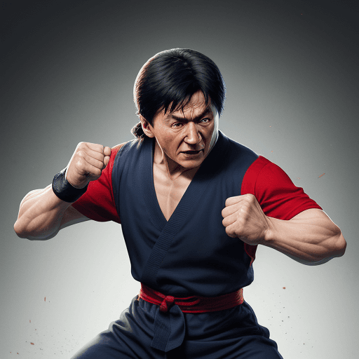 AI generated: jackie chan fighting 