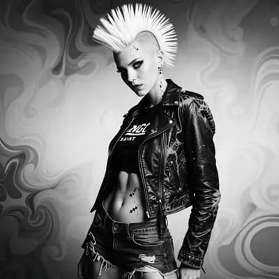 AI generated video: she poses in a cool sexy stance as she adjusts her hair