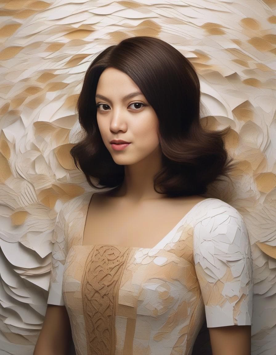 AI generated: A painter, illustrating, Dali-inspired, Hayao Miyazaki, paper art, folded-sculptured, surreal, dream...