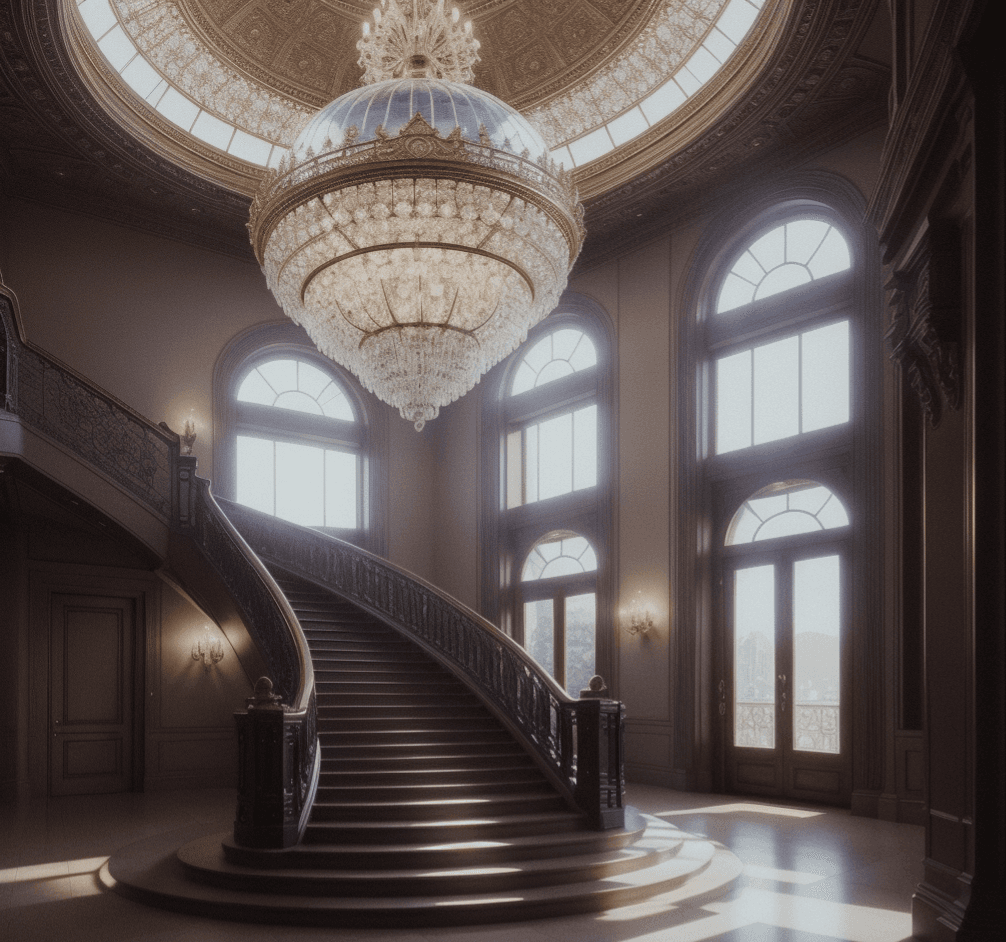 AI generated: showcase a luxurious entrance inside a home, highly detailed, 8k