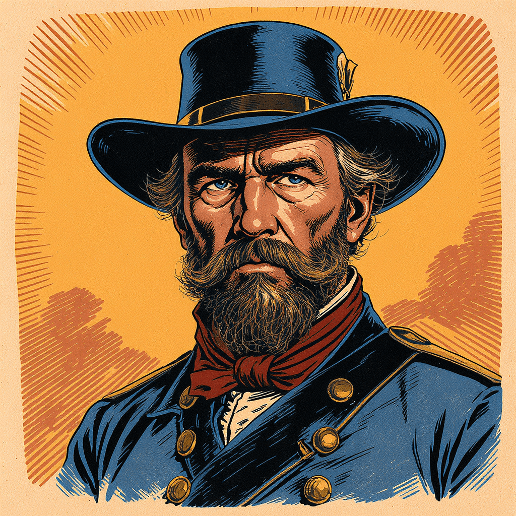 AI generated: color portrait of a American civil war confederate soldier in the style of detailed comic book art,