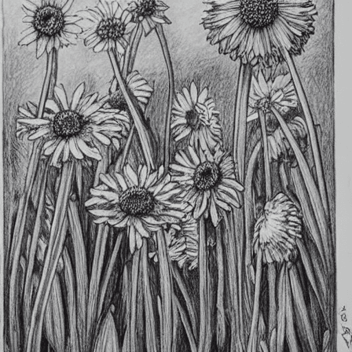 AI generated: corn flower, drawing, beautiful