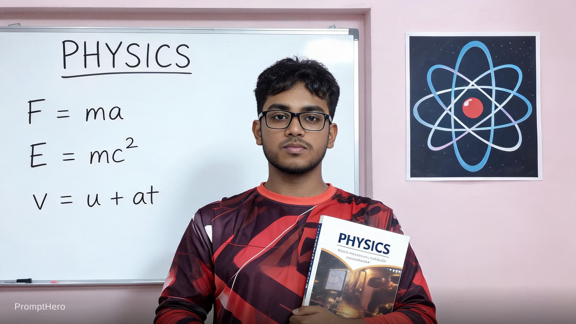 AI generated: physics teacher in the modern world