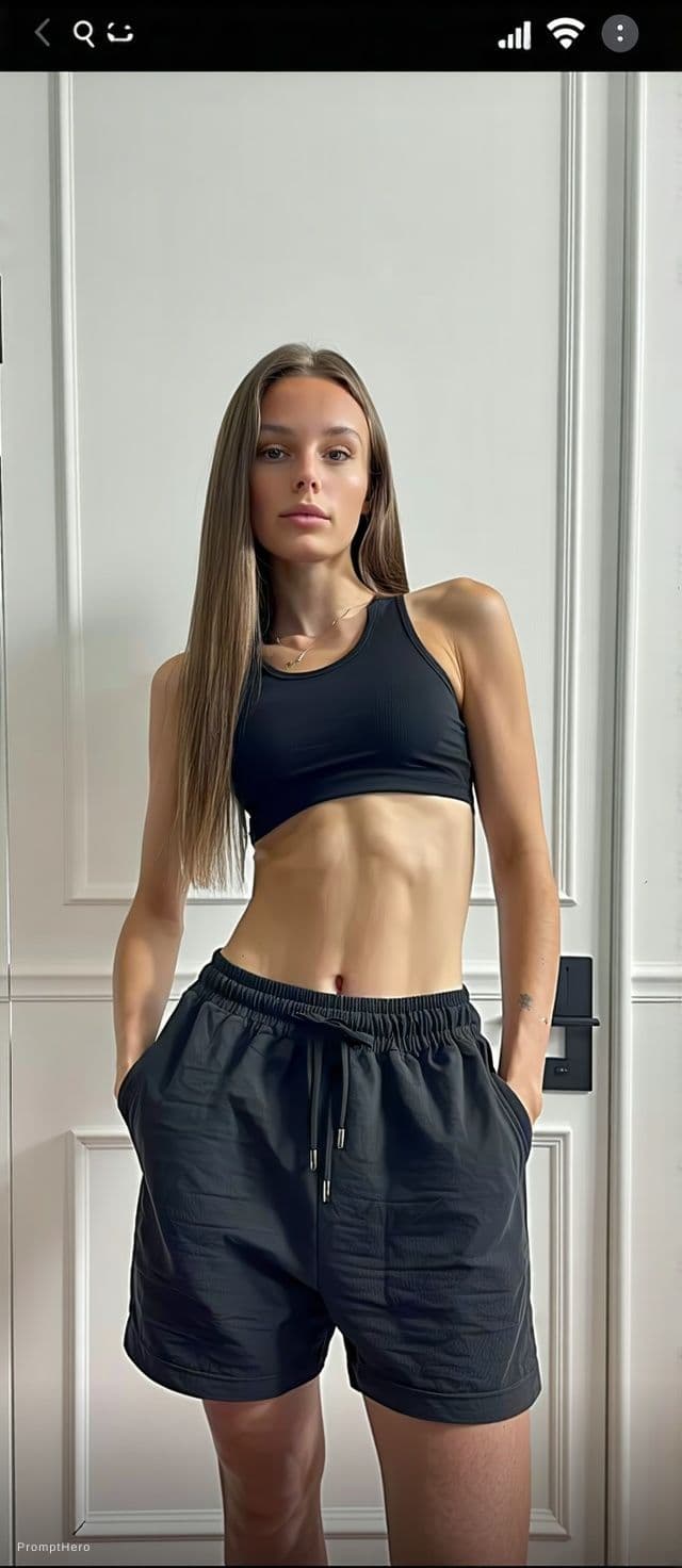 AI generated: A woman wearing black lingerie