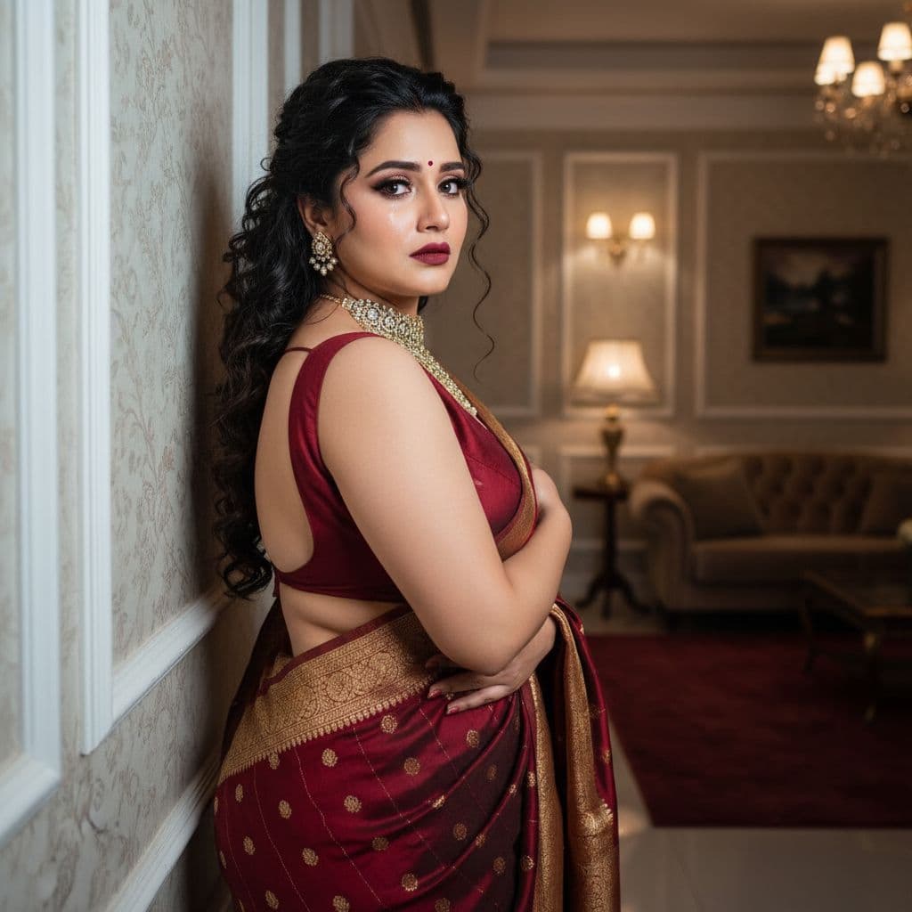 AI generated: full body view  of most beautiful girl as most beautiful indian realstic girl with plus size FLAT st...