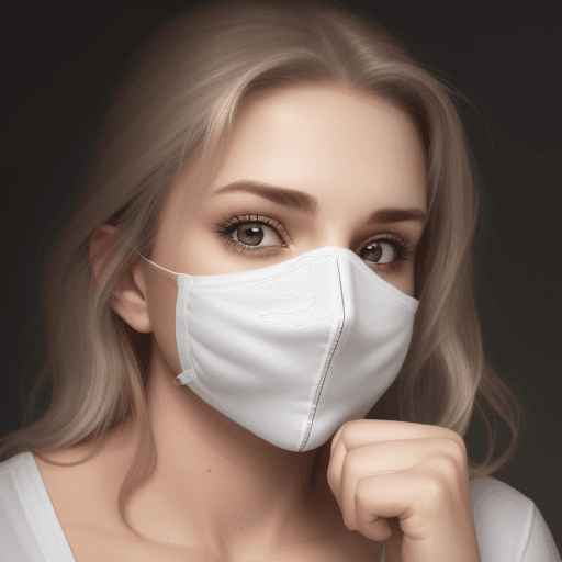 AI generated: Photo of a realistic woman wearing white woman underwear on her face