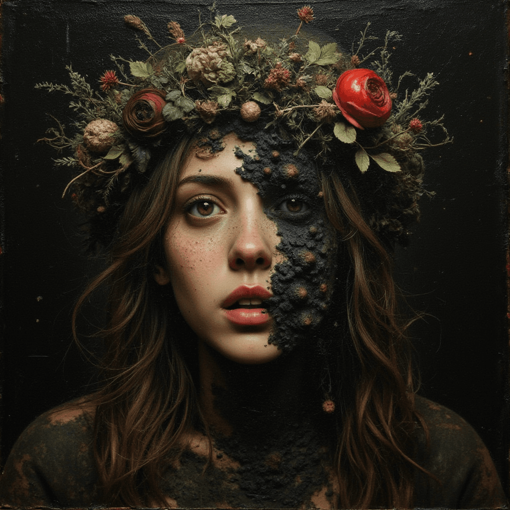 AI generated: Craft an Old Master painting   
Blackened night

I am but re-used, gently purified

but still w...