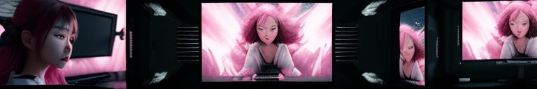 AI generated: Hyper-realistic style, a Korean beauty is lying on a white SUV in a movie studio, Godzilla looks at ...