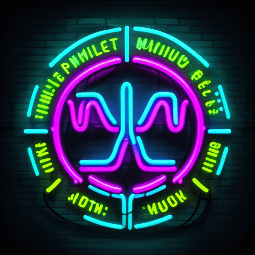 AI generated: /imagine prompt: Professionl illustrated neon light logo for "Motivational Mojo" Symbols of common m...