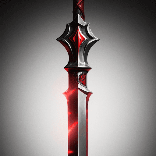 AI generated: Excalibur sword slashing the letter G
, red letter, black background, 4k, realistic