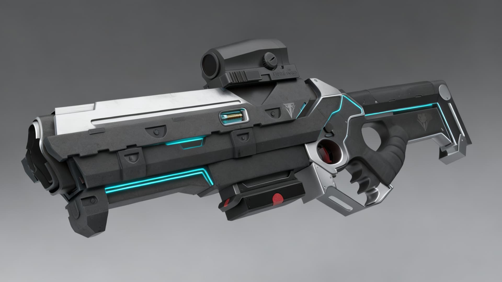 AI generated: Design a chunky, clearly fictional weapon for Our’World based on the image provided. Broad muzzle, s...