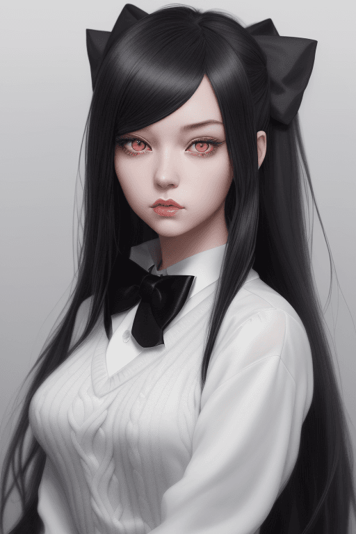 AI generated: (masterpiece), best quality, portrait, upper body front view, a woman with long black hair wearing a...