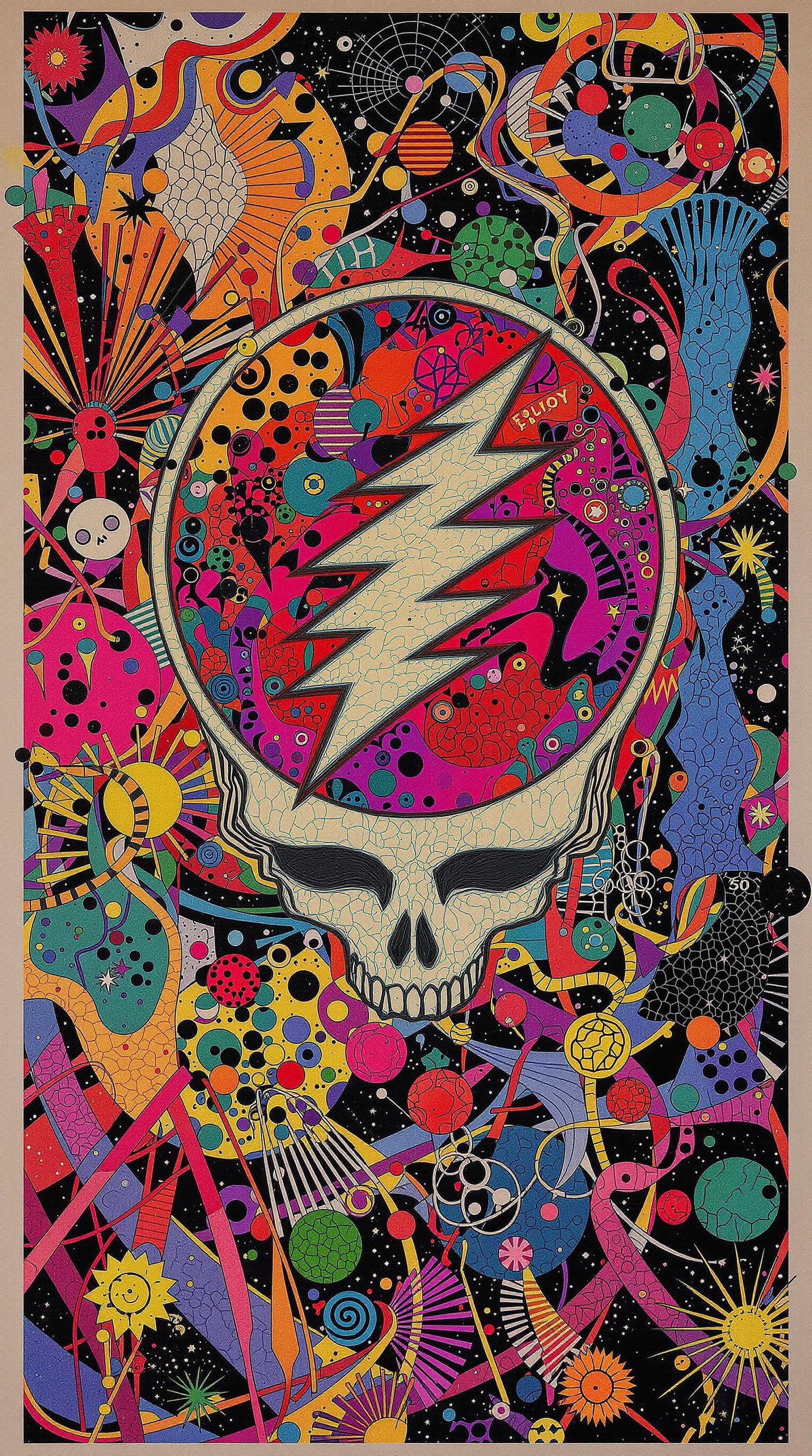 AI generated: abstract Grateful Dead art poster—nostalgic—1960’s—surrealism --ar 1:2 --personalize yruxpc2 --styli...