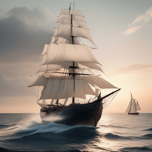 AI generated: Photo of a ultra realistic sailing ship, dramatic light, pale sunrise, cinematic lighting, battered,...