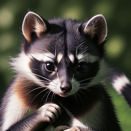 AI generated: cat, ferret and raccoon hybrid