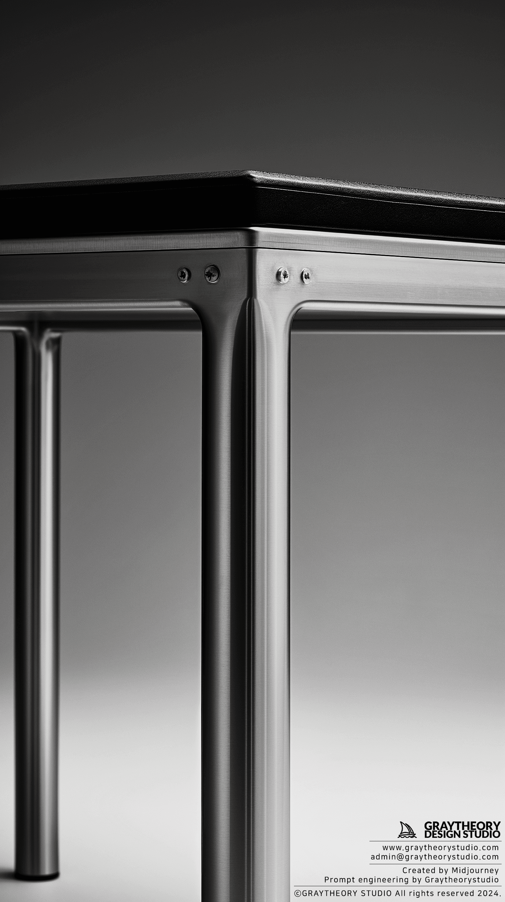 AI generated: USM Haller Table, shot in a professional photo studio, Fujifilm GFX 100S, GF 80mm f/1.7 lens, table'...
