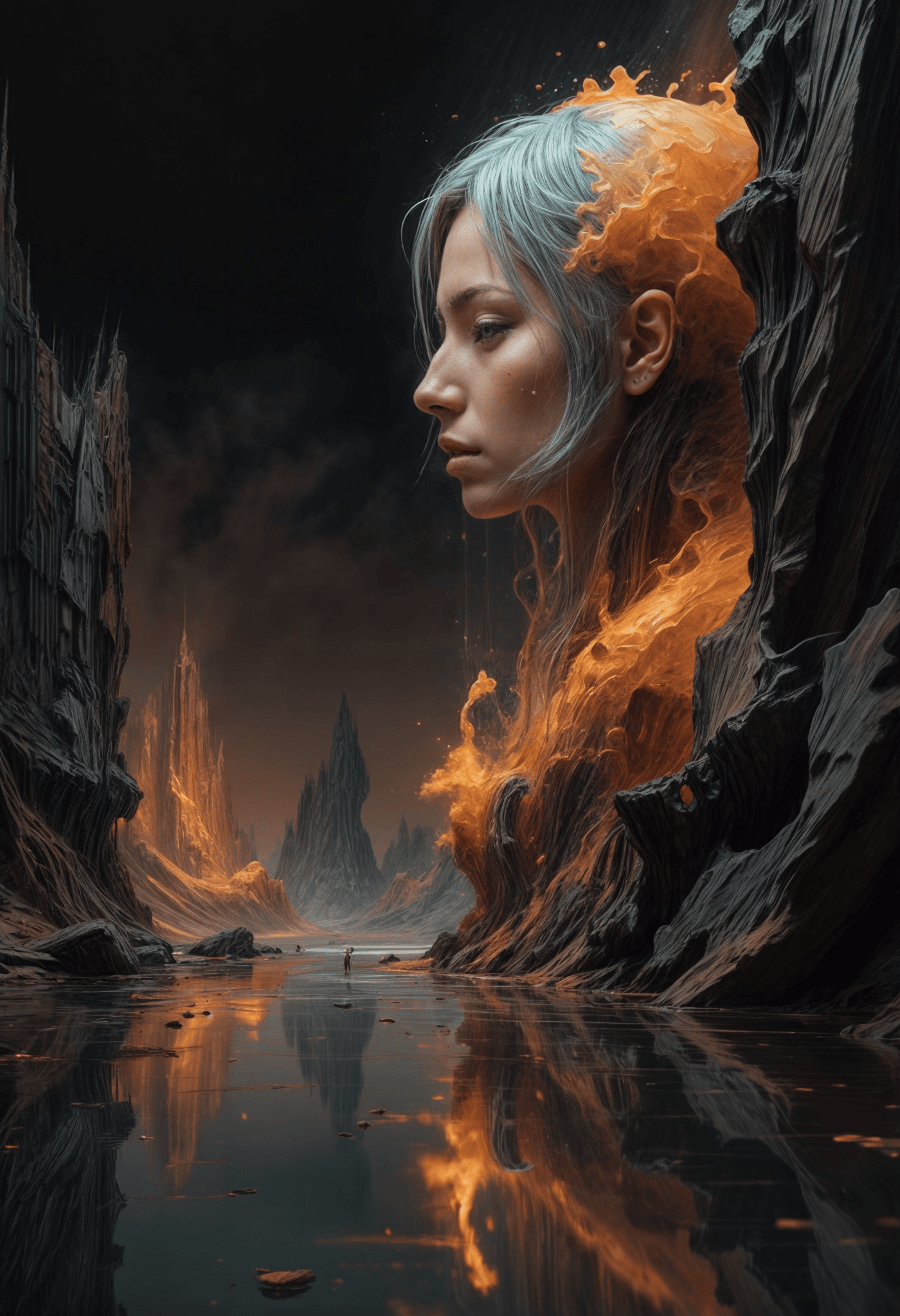 AI generated: A picture of a serene futuristic concept for escaping into a world of fantasy, softly washed over wi...