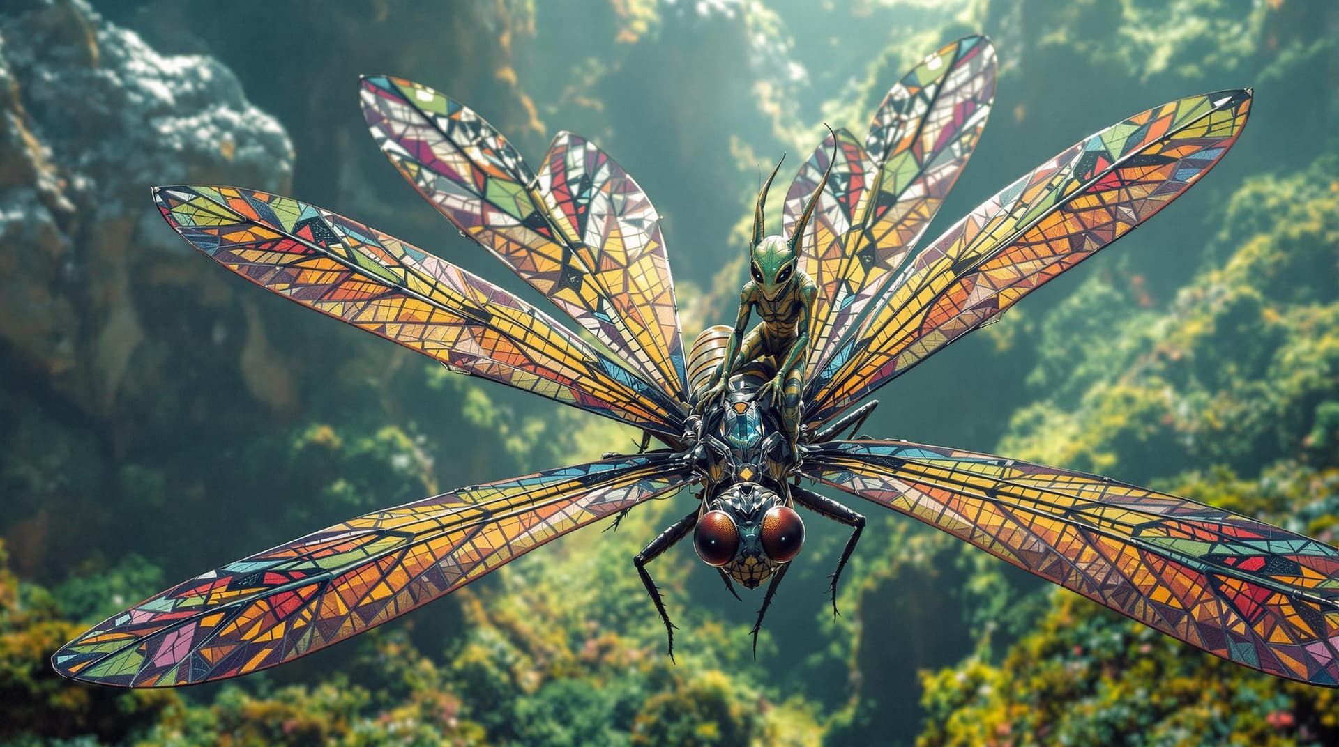 AI generated: The image is a cinematic  work in an otherworldly style, inspired by Starwars and Avatar, featuring ...