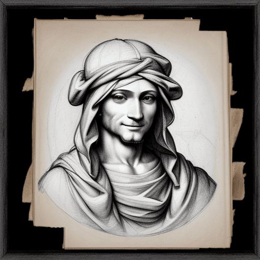 AI generated: Renaissance, study sketches. scrolls. Pocoyo (perfectly represented) painted by Leonardo da Vinci ((...