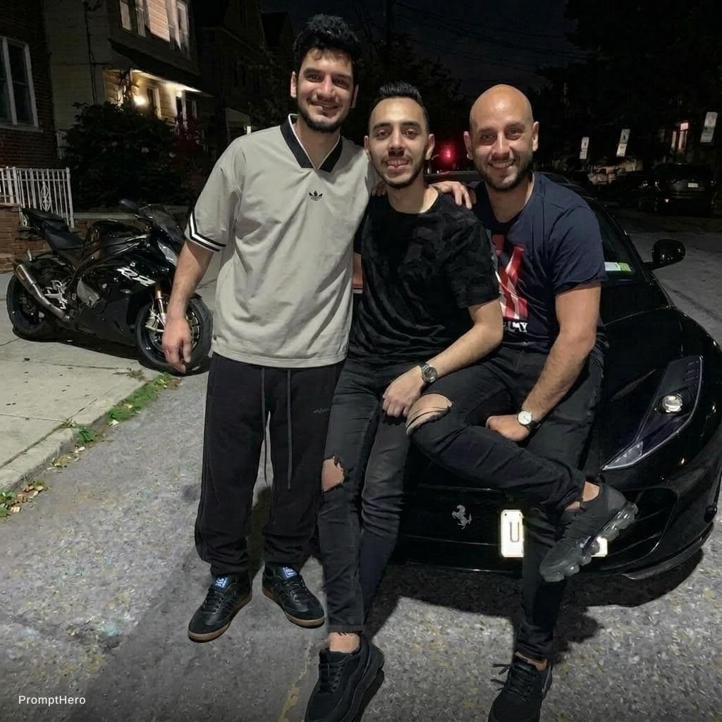 AI generated: The person who is on the left side change his shoes to be the uploaded shoes 