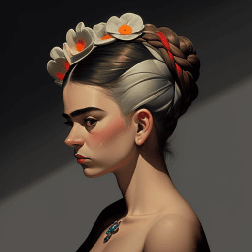 AI generated: Surrealism, beautiful woman, side view, slight smile, white background, dramatic lighting, sketch in...