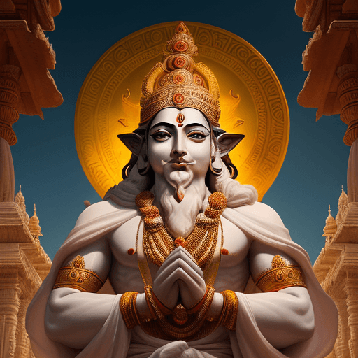 AI generated: . The divine aura surrounding him reflects the sacred bond between the deity and the hallowed city. ...