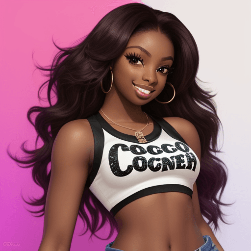 AI generated: coco jones, crop top, cute, flirting