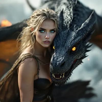 AI generated video: Incredibly beautiful Norwegian woman with blue eyes, long eyelashes, mascara, black eyeliner, freckl...
