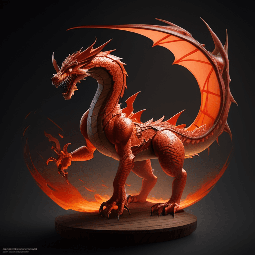 AI generated: fire element Dragon, New lunar year, cinematic 4k, wooden dragon, wood element,  concept art, digita...