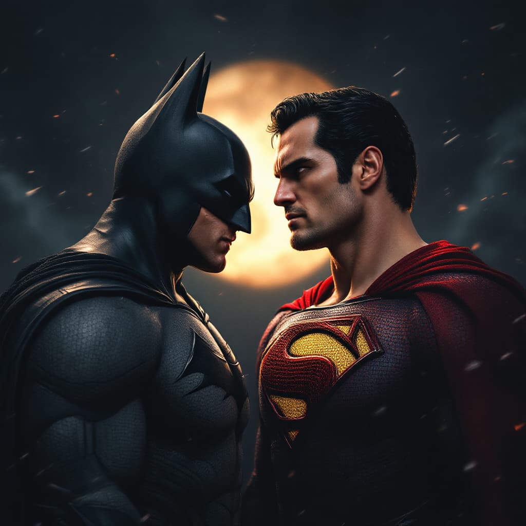 AI generated: batman vs superman 
