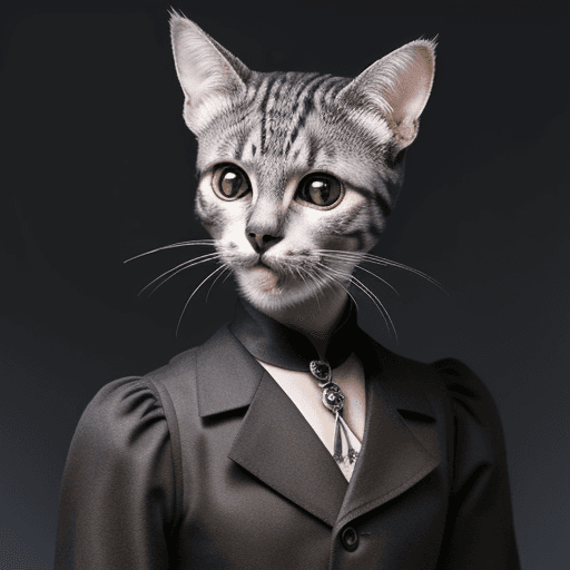 AI generated: Cat with a skull on its head, anthropomorphic 