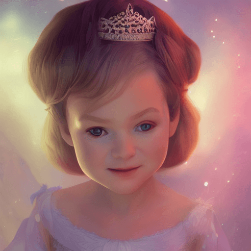 AI generated: Portrait of cute baby Childlike Empress from Never Ending Story, cute baby face, amazing digital ilu...