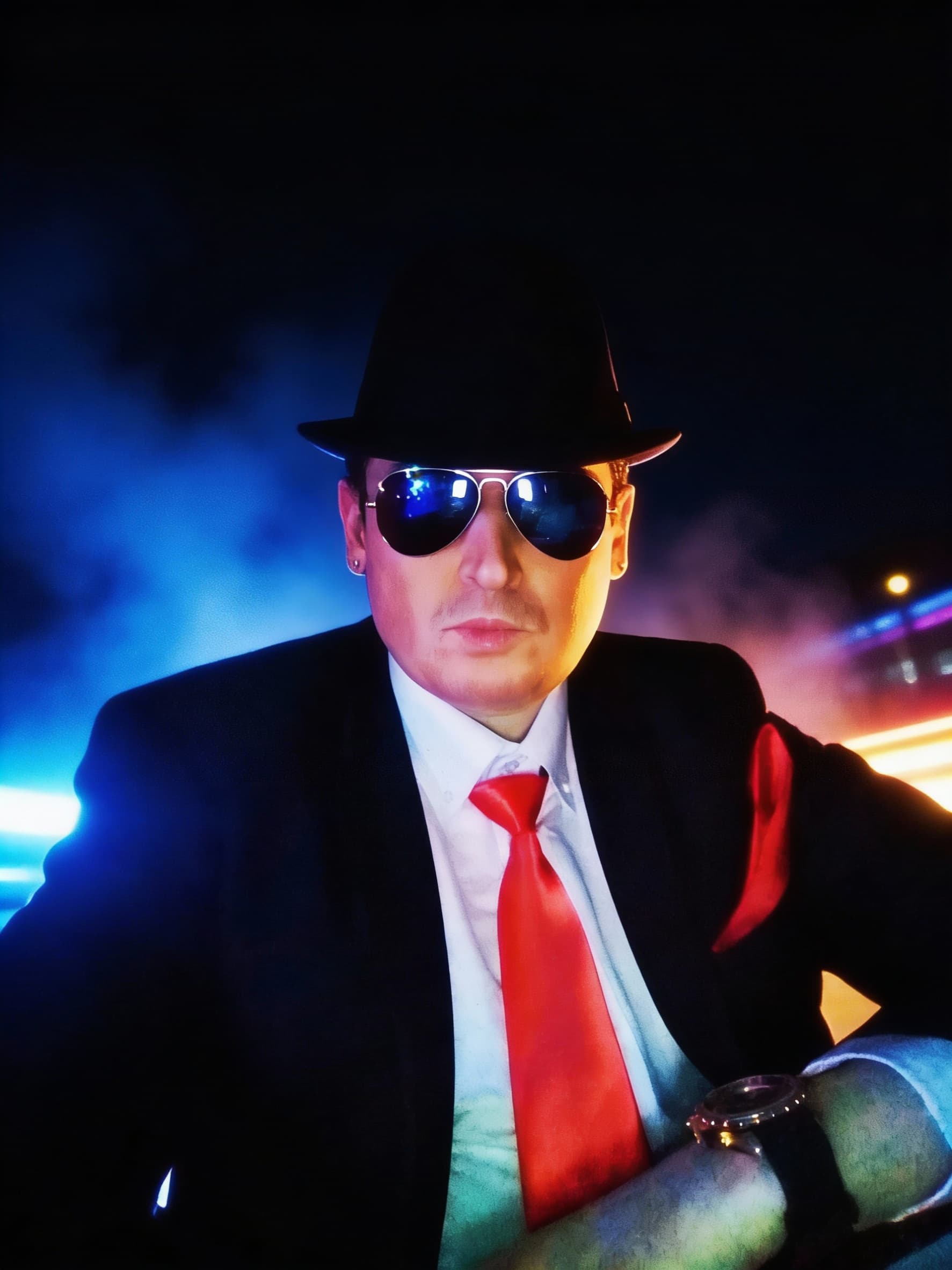 AI generated: Cinematic Hollywood style image at night 