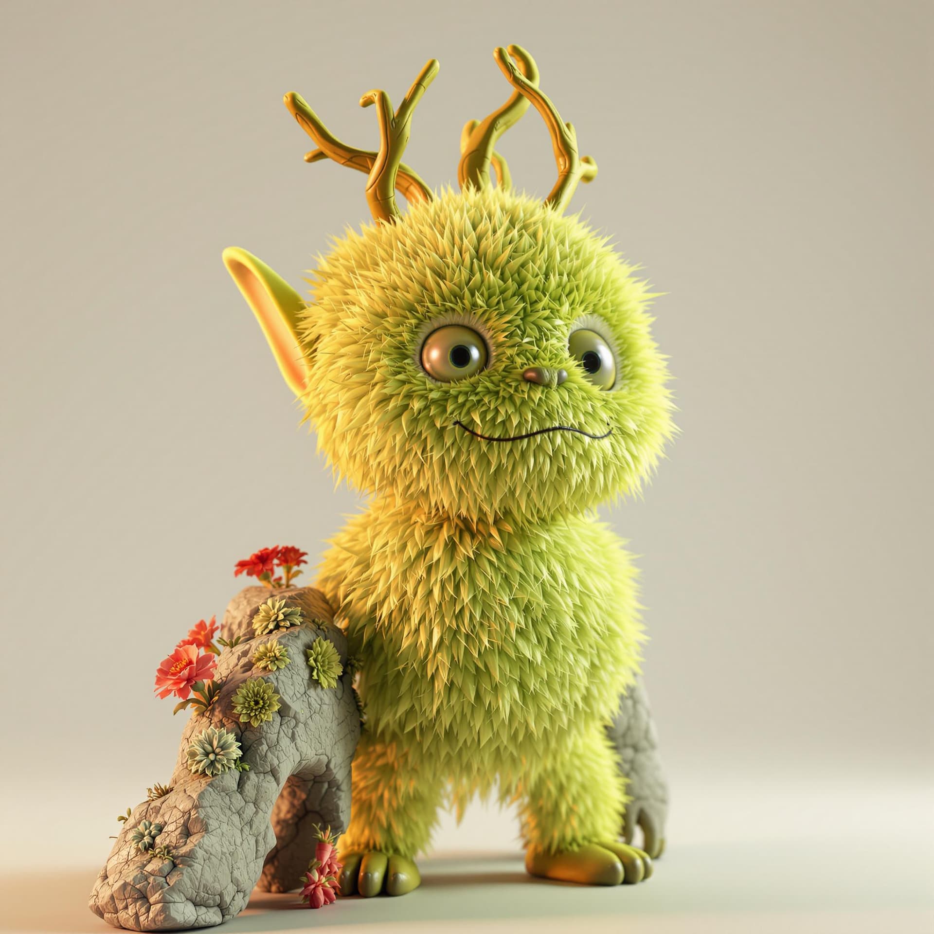 AI generated:  ELMIR made of avocado texture, a fluffy 3D, blender and unreal engine, high quality, volumetric lig...