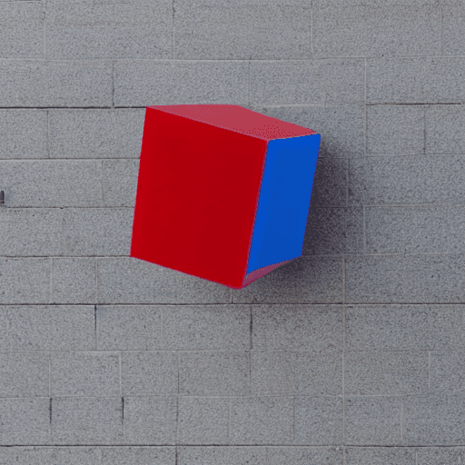 AI generated: Red cube on top of a blue cube

