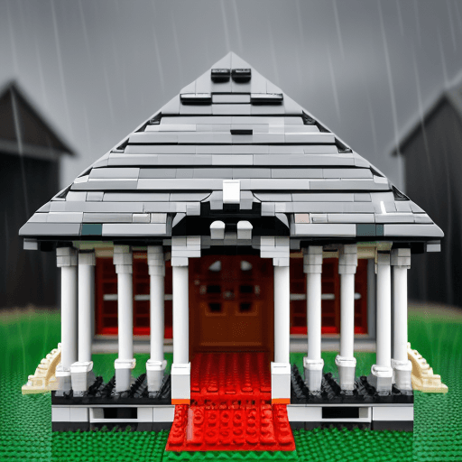 AI generated: old school with one hole in top of roof and same rain rising to midel of hall all parts will created...