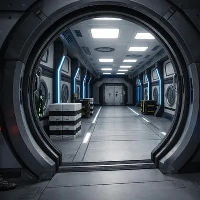 AI generated video: VIDEO PROMPT — TACTICAL POSITIONING (4-MAN STACK SETUP)

A cinematic, ultra-realistic sci-fi corrido...
