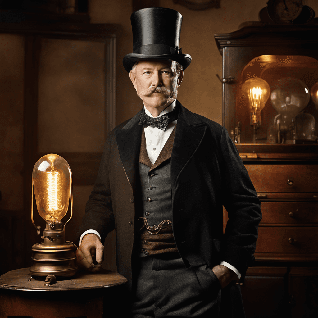 AI generated: A distinguished 50-year-old Victorian gentleman, dressed impeccably in a top hat and tails, poses in...