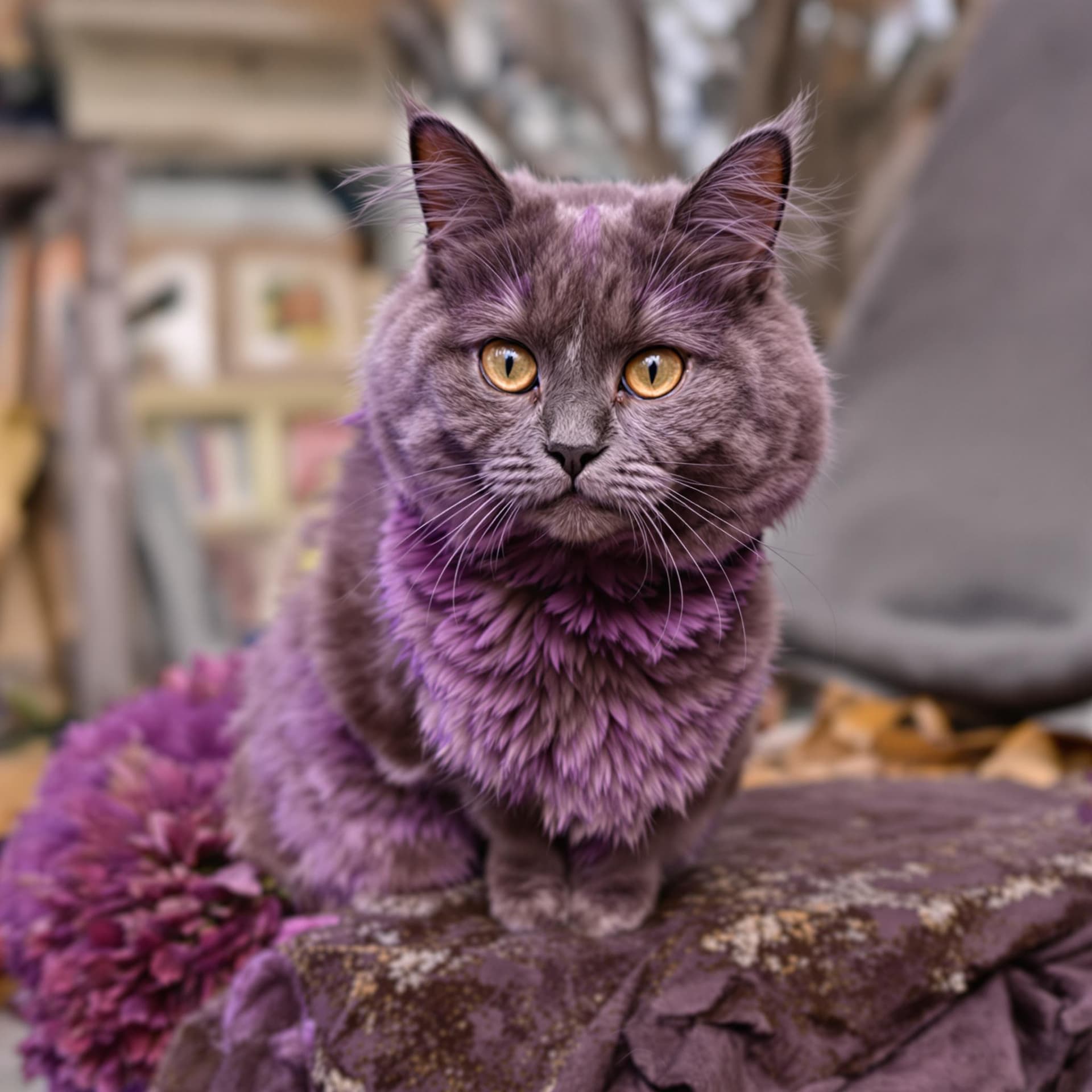 AI generated: a violet cat