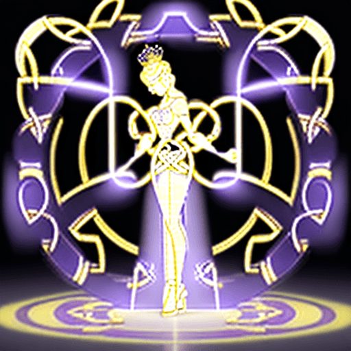 AI generated: [In focus; not pixel] 4k, 8k,3D silhouette art of a princess , Celtic knot border, ethereal lights, ...