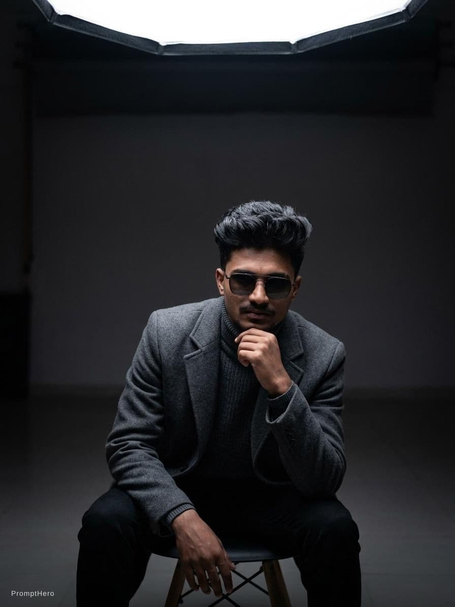 AI generated: high-end portrait photography, editorial studio photography, cinematic color grading, vertical compo...