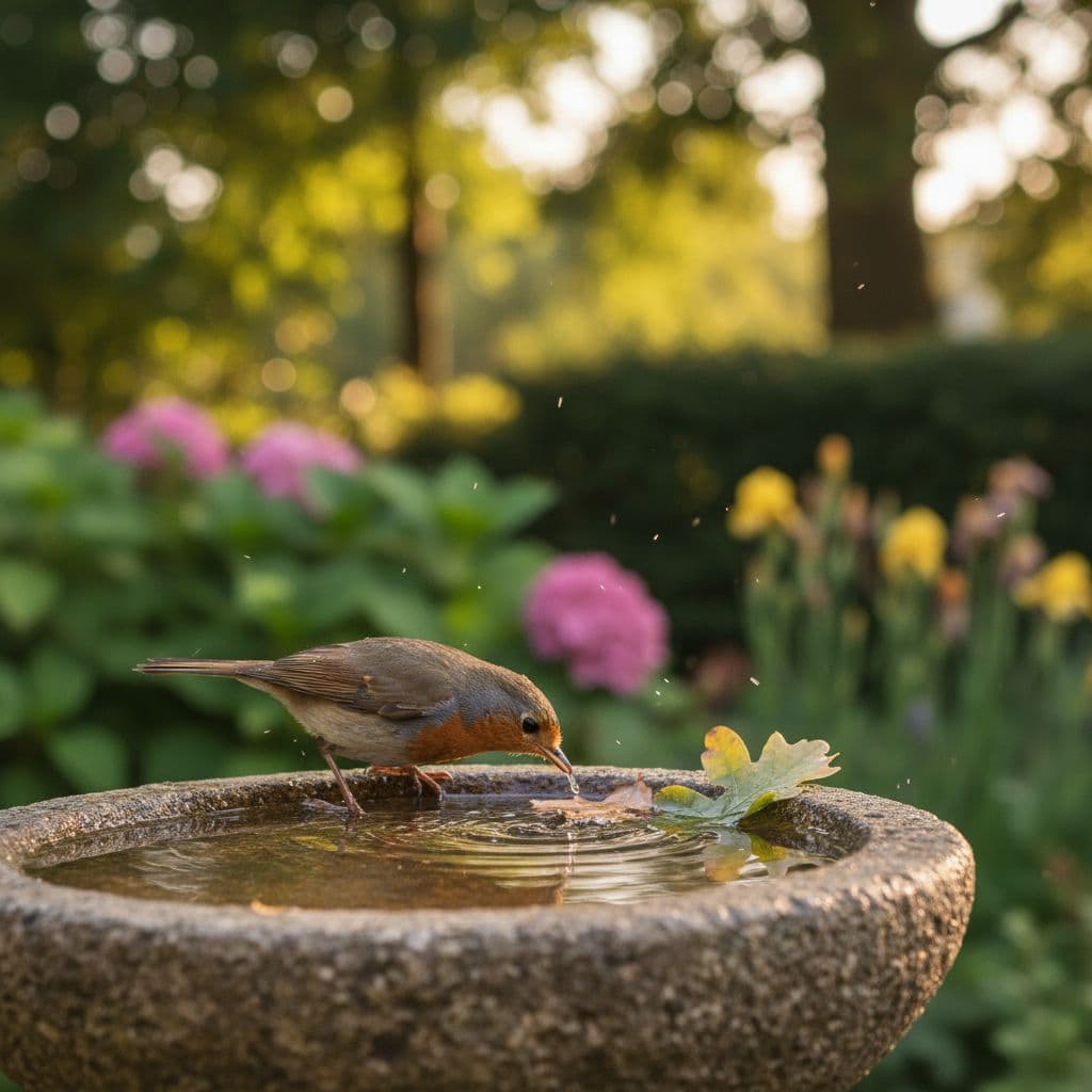 AI generated: bird drinking