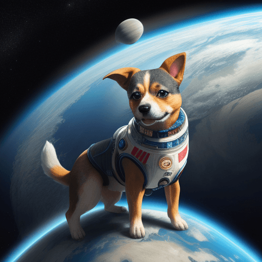 AI generated: perrito en el espacio
