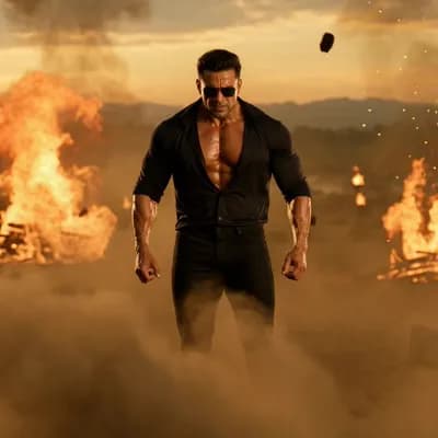 AI generated video: A high-octane South Indian mass action movie scene. A fierce and muscular male action hero in a styl...