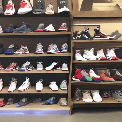 AI generated: New Year's sneakers store in village style with hay