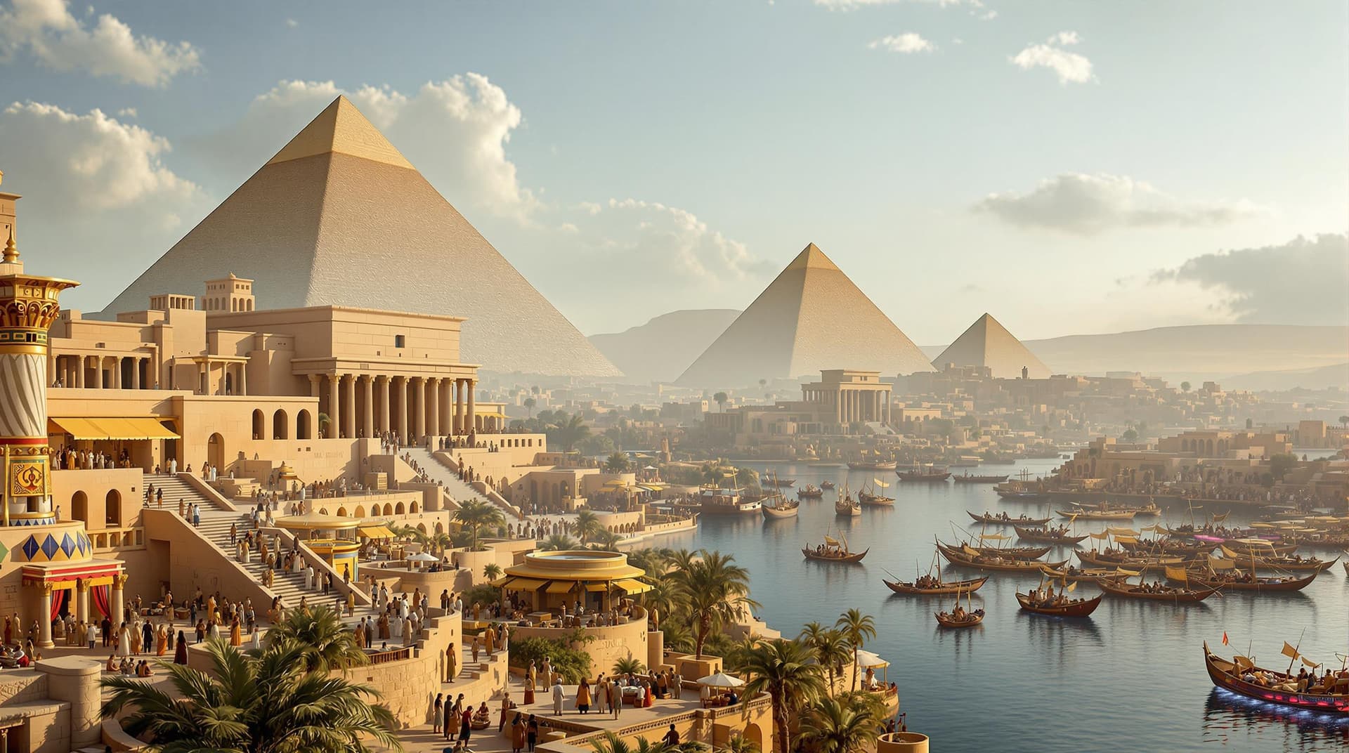 AI generated: The year is 300 BC (all people with ancient egyptian etire)
Cinematic photo of:
- The Great royal Pa...