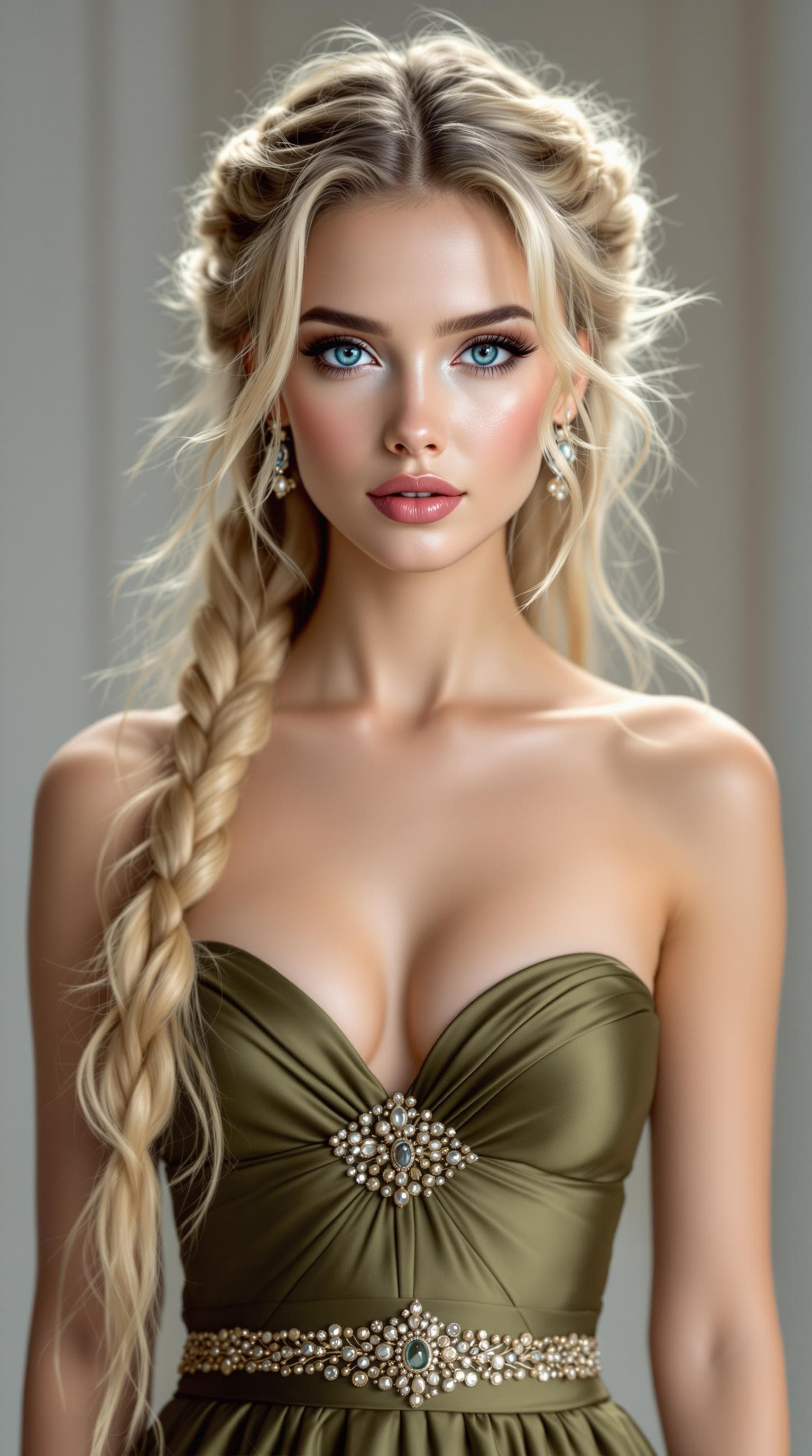 AI generated: a professional photo of a exceptionally of the most beautiful angelic girl in the world, (age 18), j...