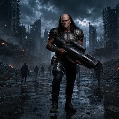 AI generated video: The soldier walks towards the camera